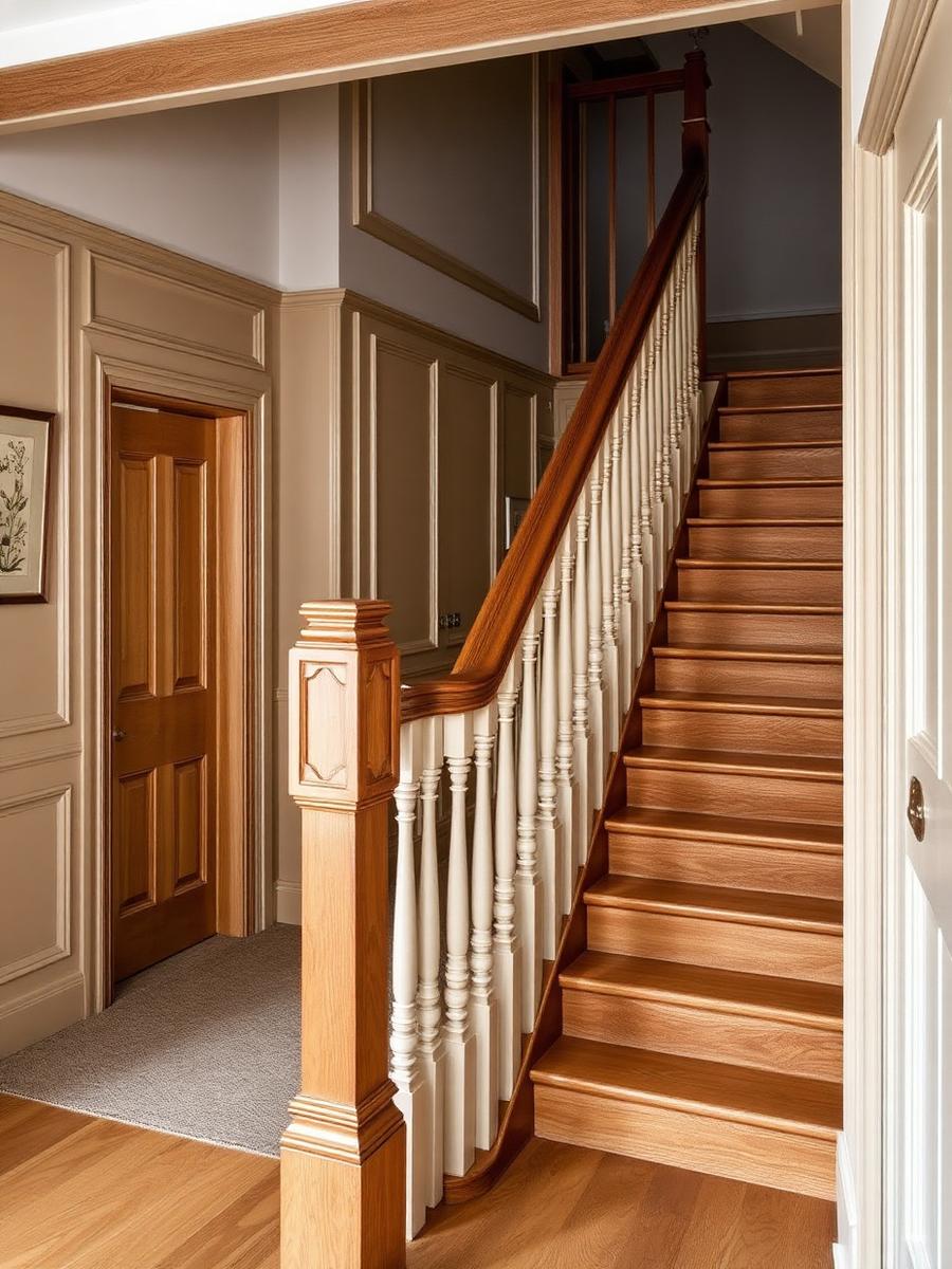 Bespoke oak staircase with painted spindles